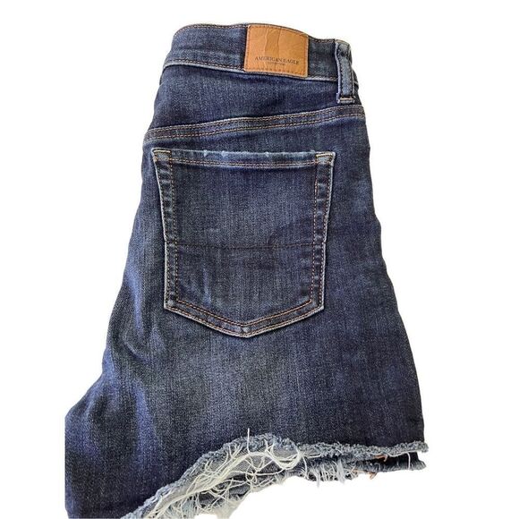 American Eagle Women’s Jean Shorts High Waisted SZ 4 Distressed Look Stretch - Picture 10 of 11